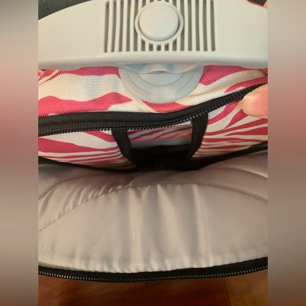 NWOT Pottery Barn Kids Pink Tiger Striped Rolling Backpack-Caitlyn